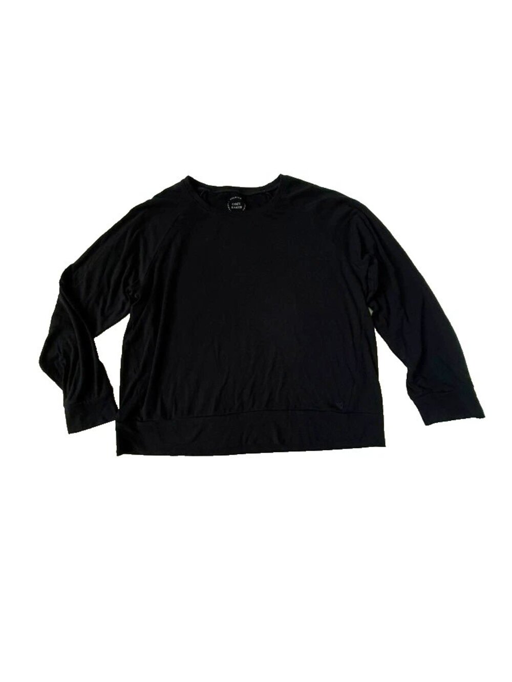 Cozy Earth Womens XL Pullover Shirt Bamboo Black Long Sleeve Sweatshirt Crew